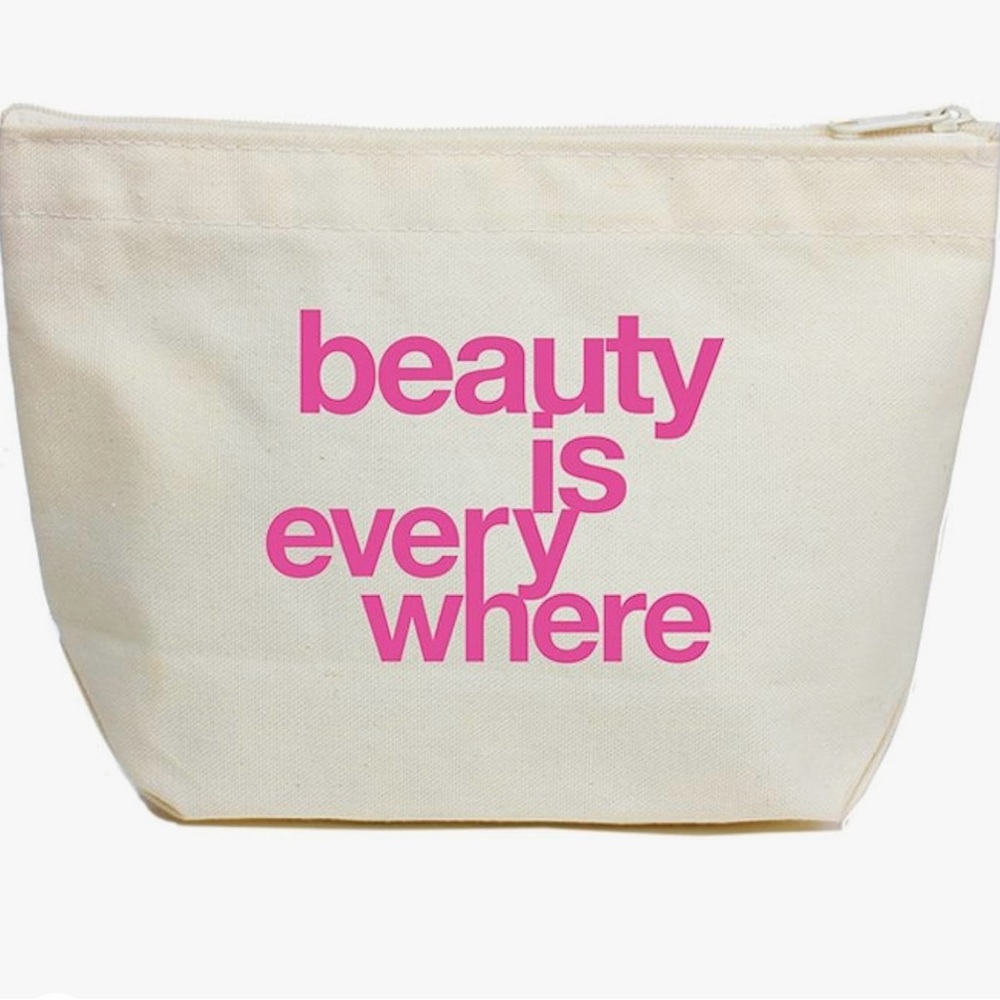 Dogeared canvas cosmetic bag - beauty is everywhere